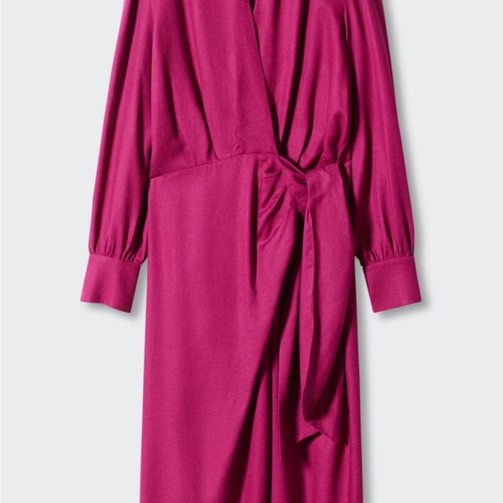 Mango Fuchsia Wrap Dress